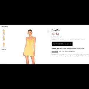 PRIVACY PLEASE- Perry Mini Yellow Dress